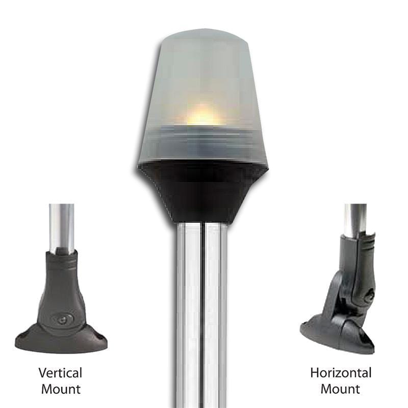 Attwood 5123-12-7 All-Round Globe Style Fold-Down Light with Cam-Lock Adjustment