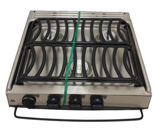 Atwood 52757 Stainless Steel 3 Burner Notched Slide-In Cooktop