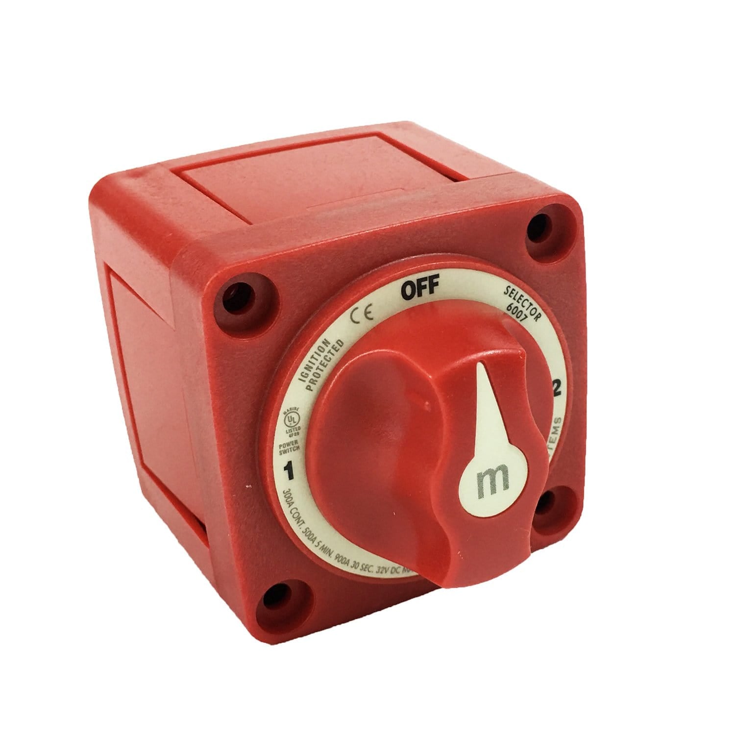Power Products Blue Sea Systems 6007-BSS M-Series Mini Selector Battery Switch Red