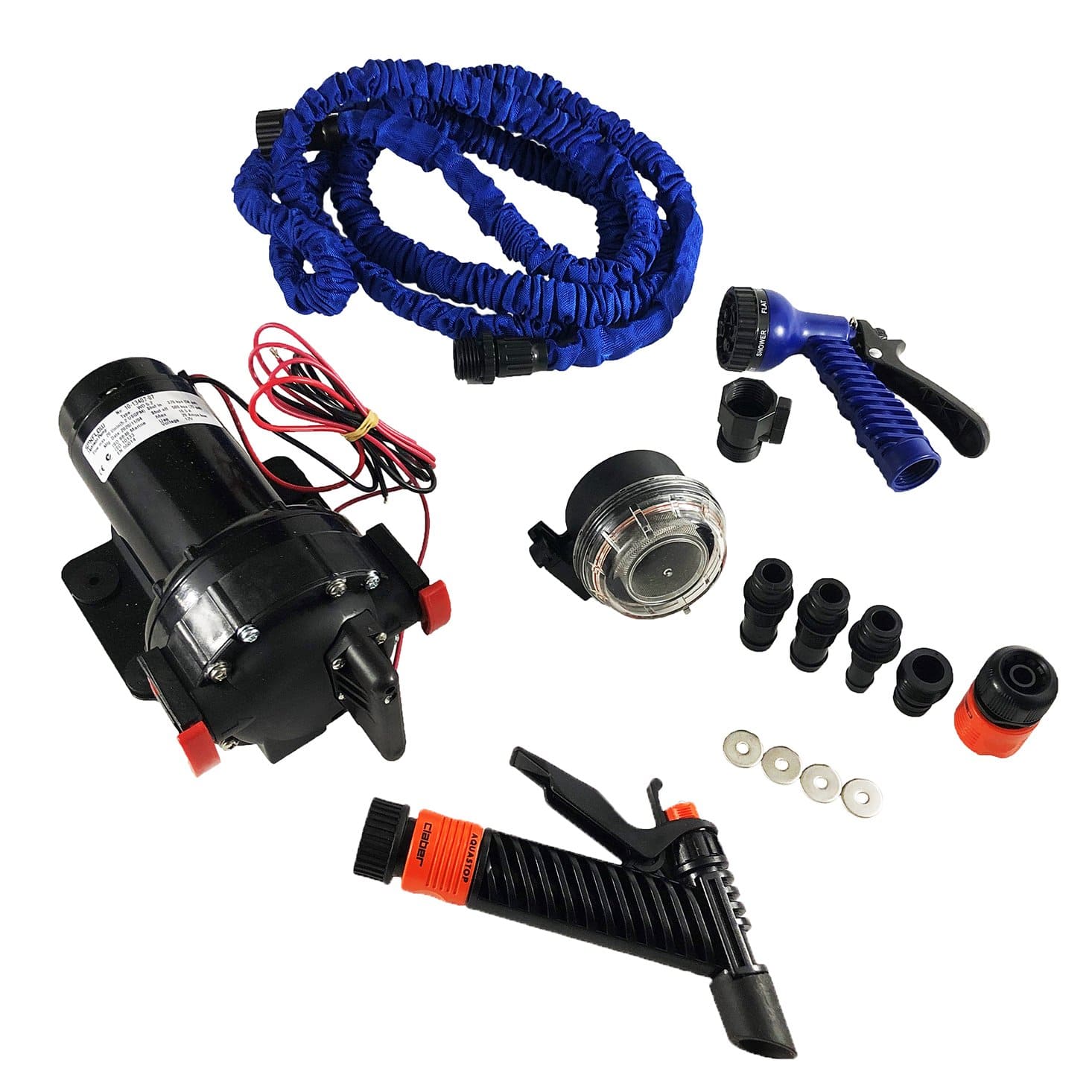 Johnson Pump 6260616 - 5.2WD Kit W/blue Collapsible Hose (No Panel Switch Or Bulkhead Fitting)