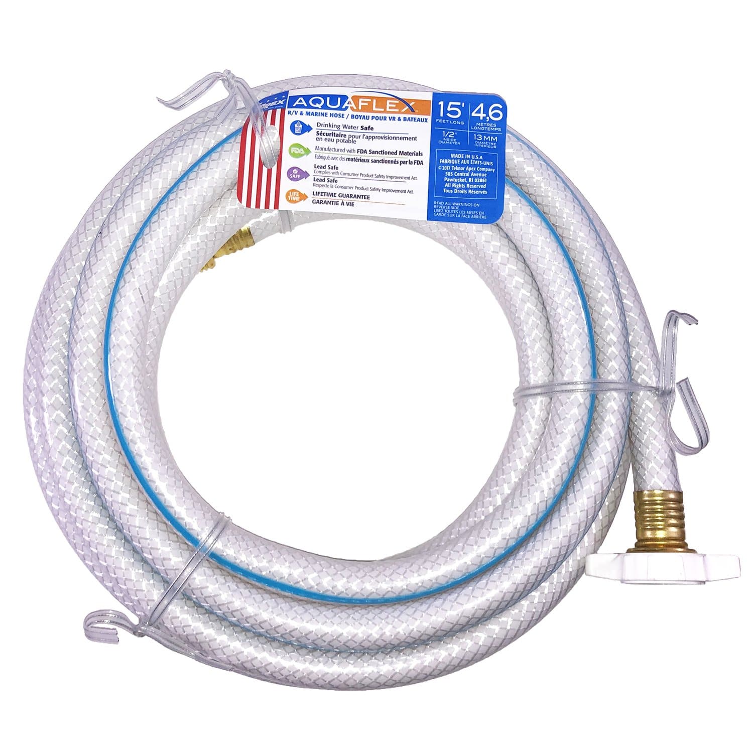 Teknor Apex 7503-15 1/2" X 15'  Fresh Water Hose with Ergonomic Leak Proof Coupling