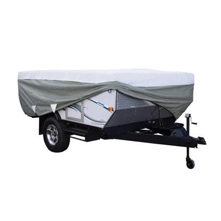 Classic Accessories 80-039-153106-00 Polypro 3 Folding Camper Cover Gry/Wht 10' - 12'