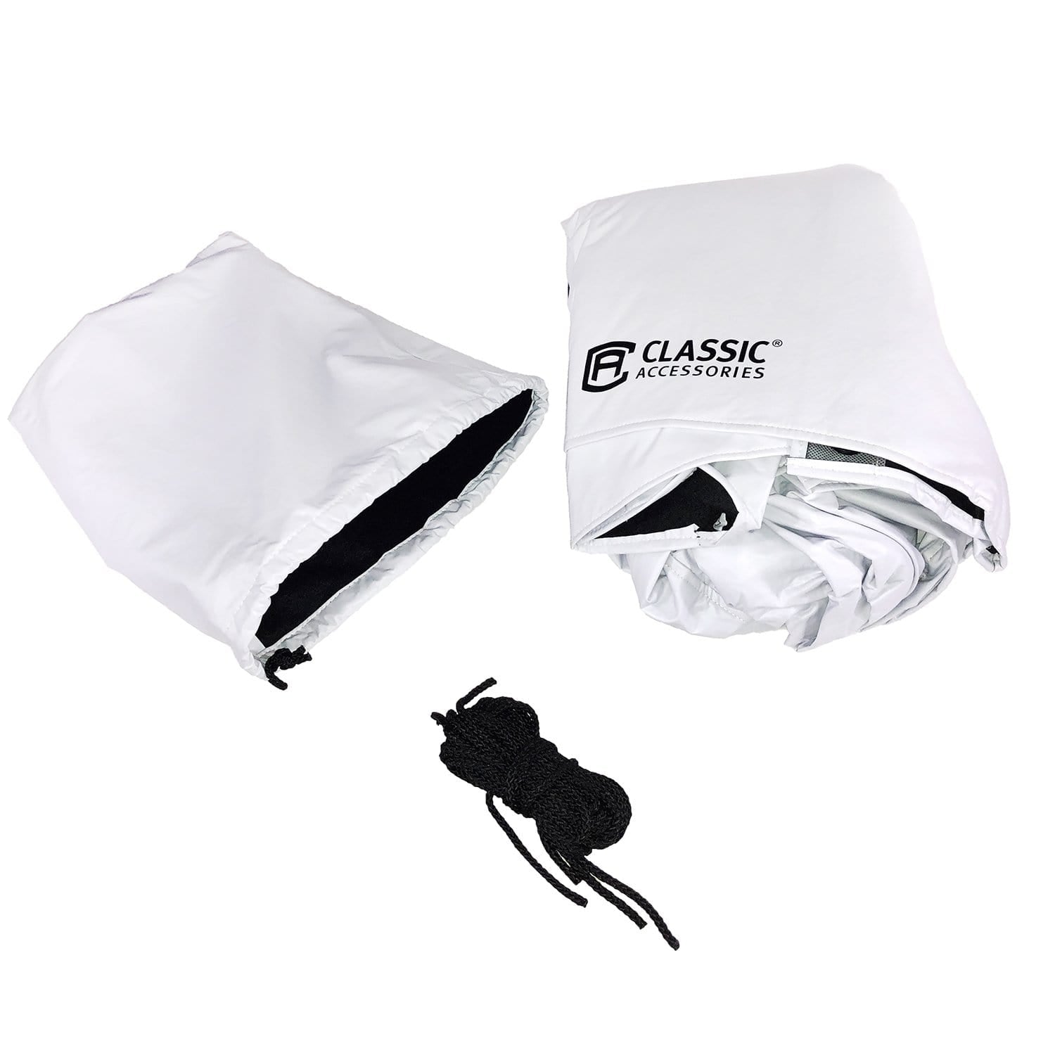 Classic Accessories 80-222-162302-00 Deluxe Vinyl Single Axle Tire Covers 29"- 31.75" White 4 Pack