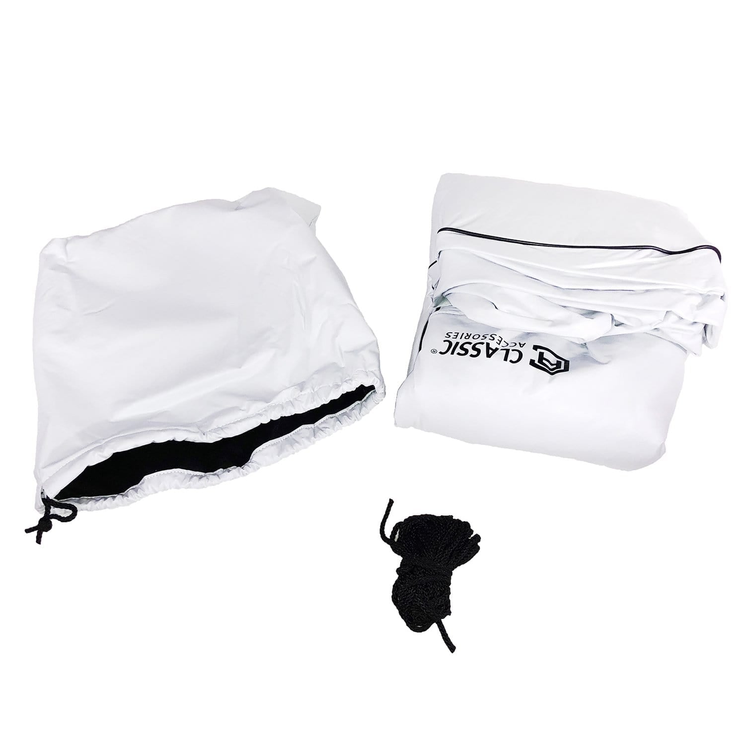 Classic Accessories 80-223-172302-00 Deluxe Vinyl Single Axle Tire Covers 32"- 34.5" White 4 Pack