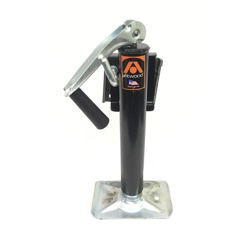 Atwood 80518 Swivel Jack, 2,000 lb. Capacity, Top Wind, 10" Travel, Steel Foot, With Bracket Attached