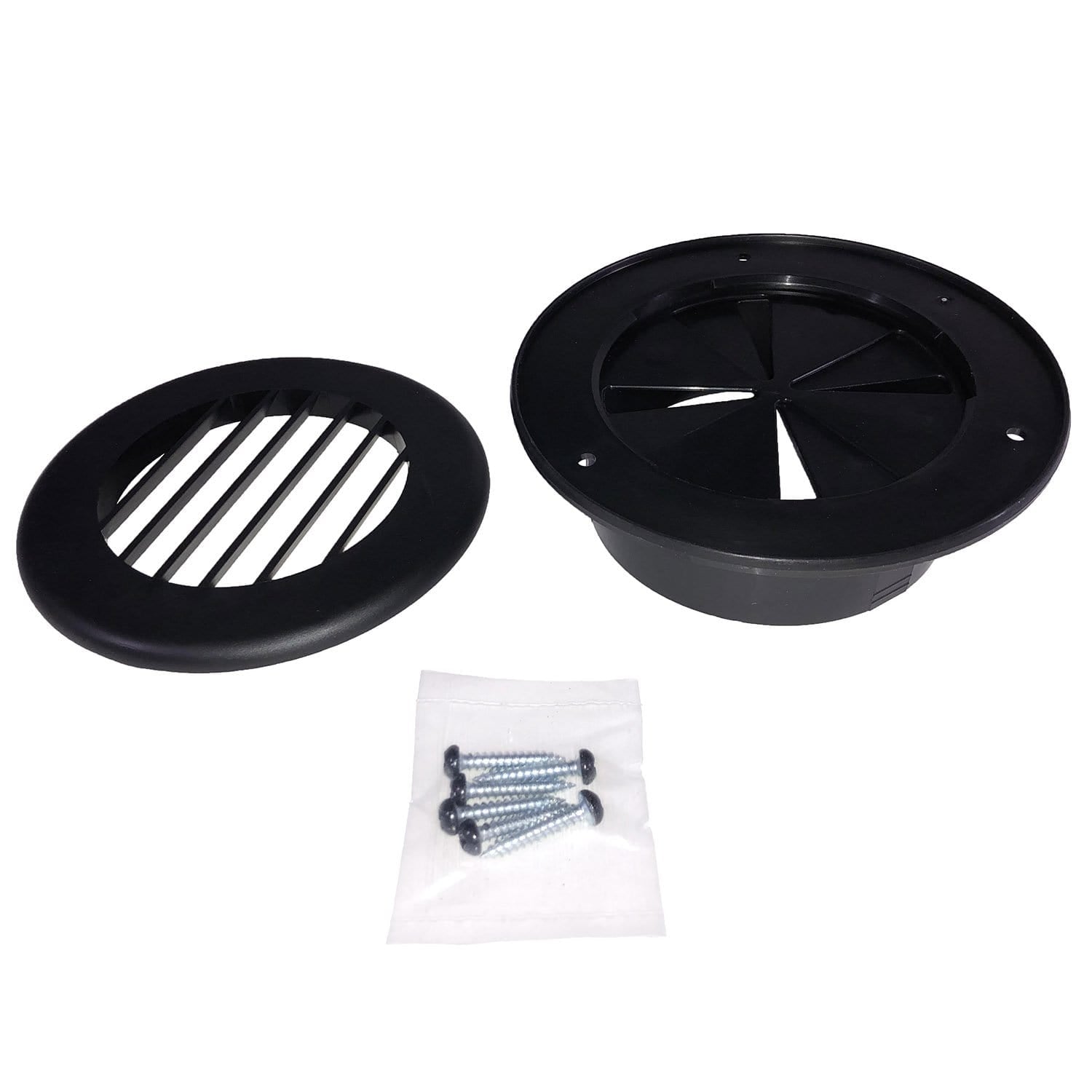 Thetford 94268 (601-015-94268) B&B Molders 4" Thermovent Ducted Heat Vent & Damper, Black
