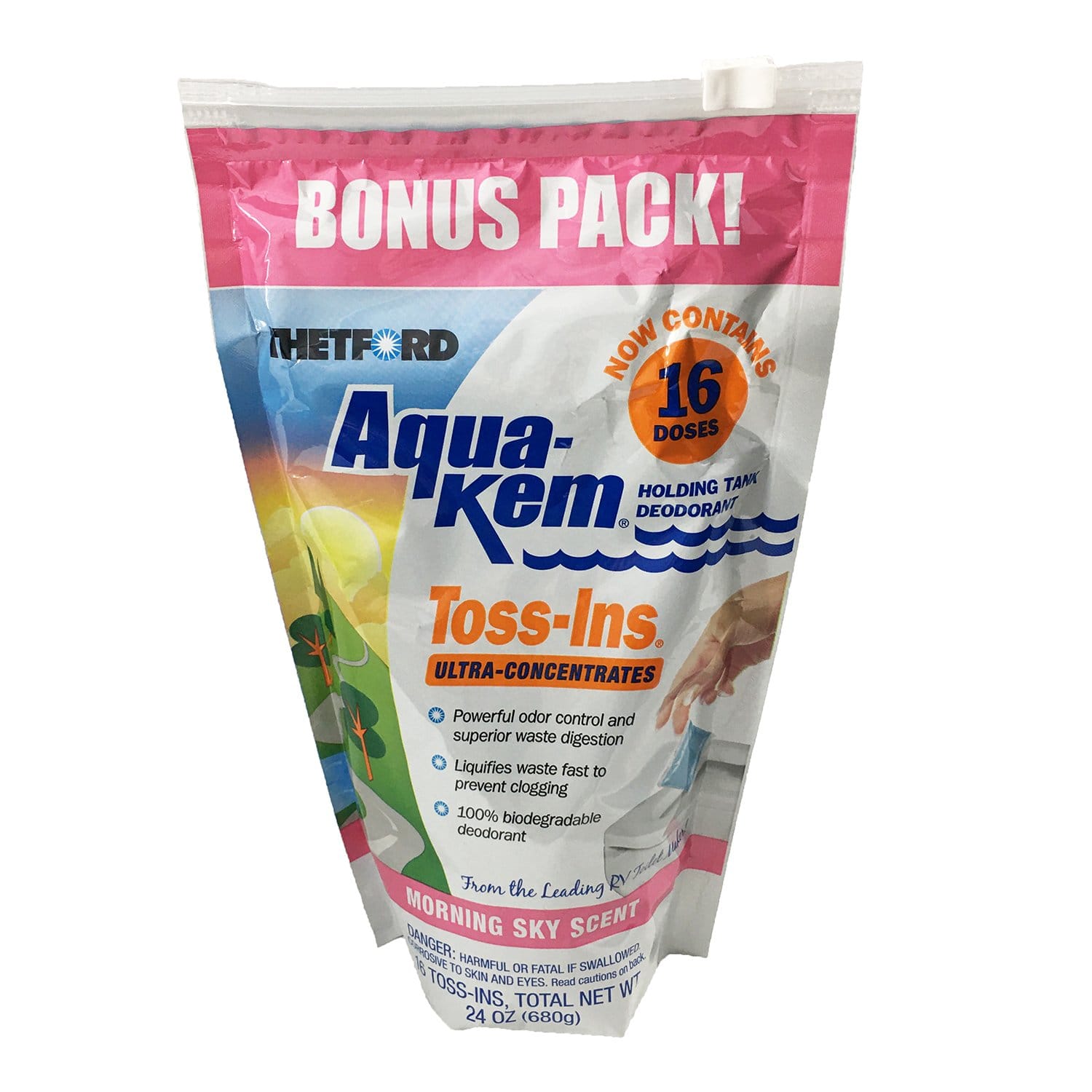 Thetford 96570 Aqua Kem Tossins, Morning Sky Scent, 16 ct.