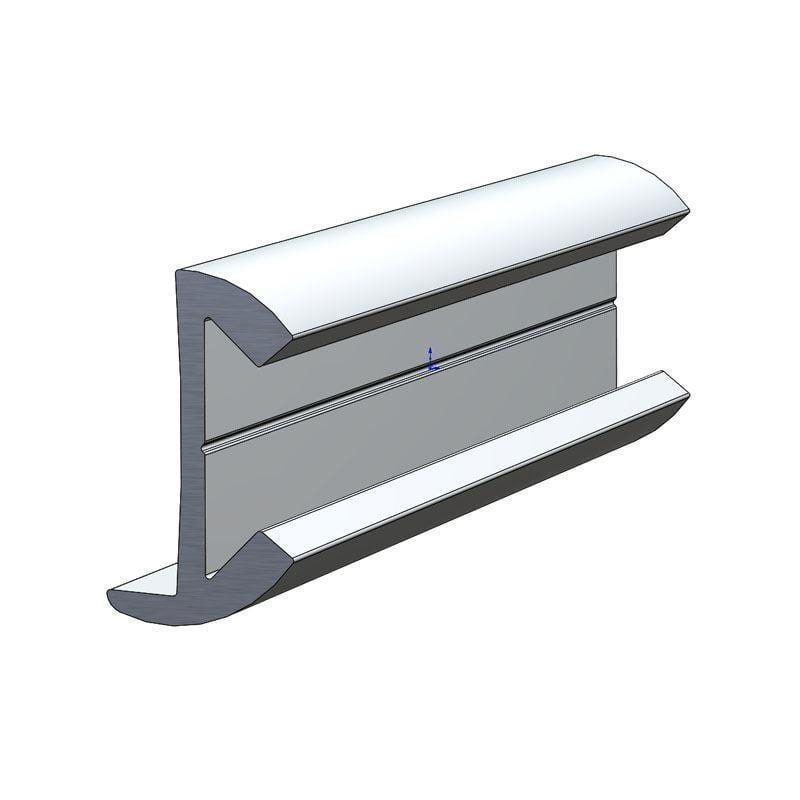 Taco Marine A11-0342BLY12D Aluminum Rub Rail, Drilled, 1/2"W X 61/64"H X 12'L