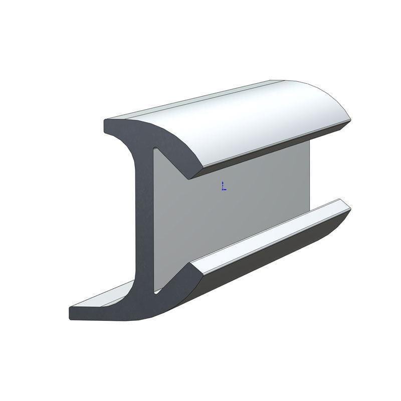 Taco Marine A12-0305BLY12D Aluminum Rub Rail, Anodized, Drilled 15/16"W x 1-3/8"H x 12'L