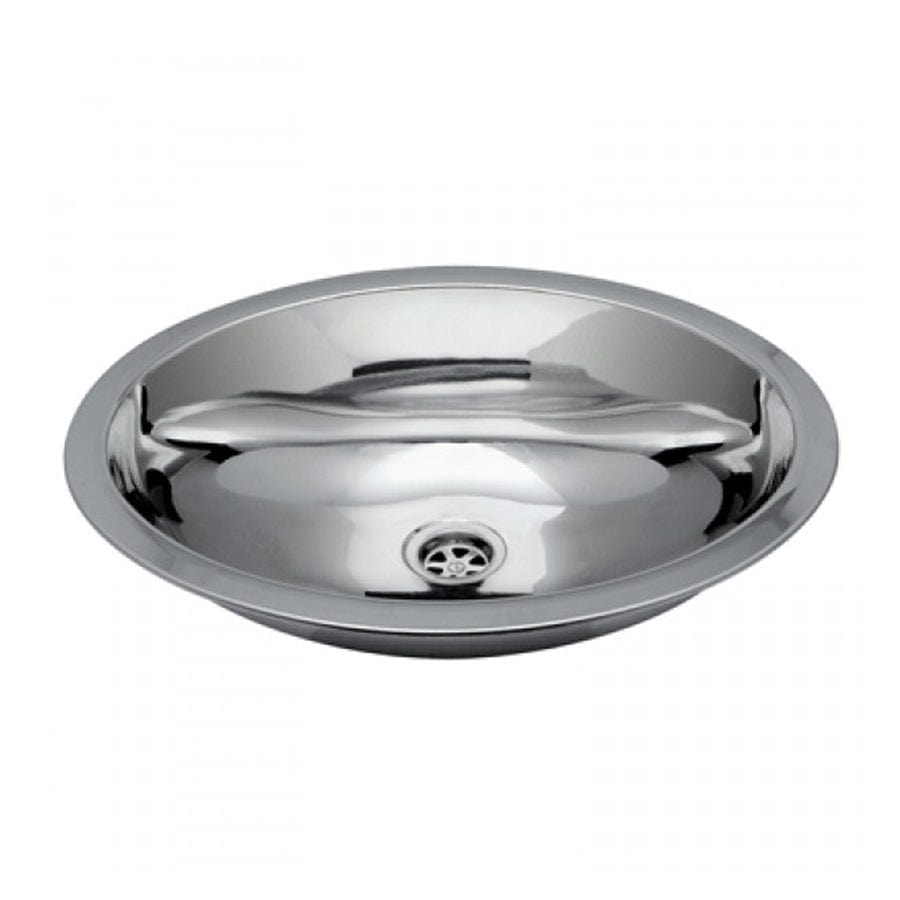 Ambassador Marine S67-6515-UM-R 17"x12" Stainless Steel Oval Sink - Ultra Mirror
