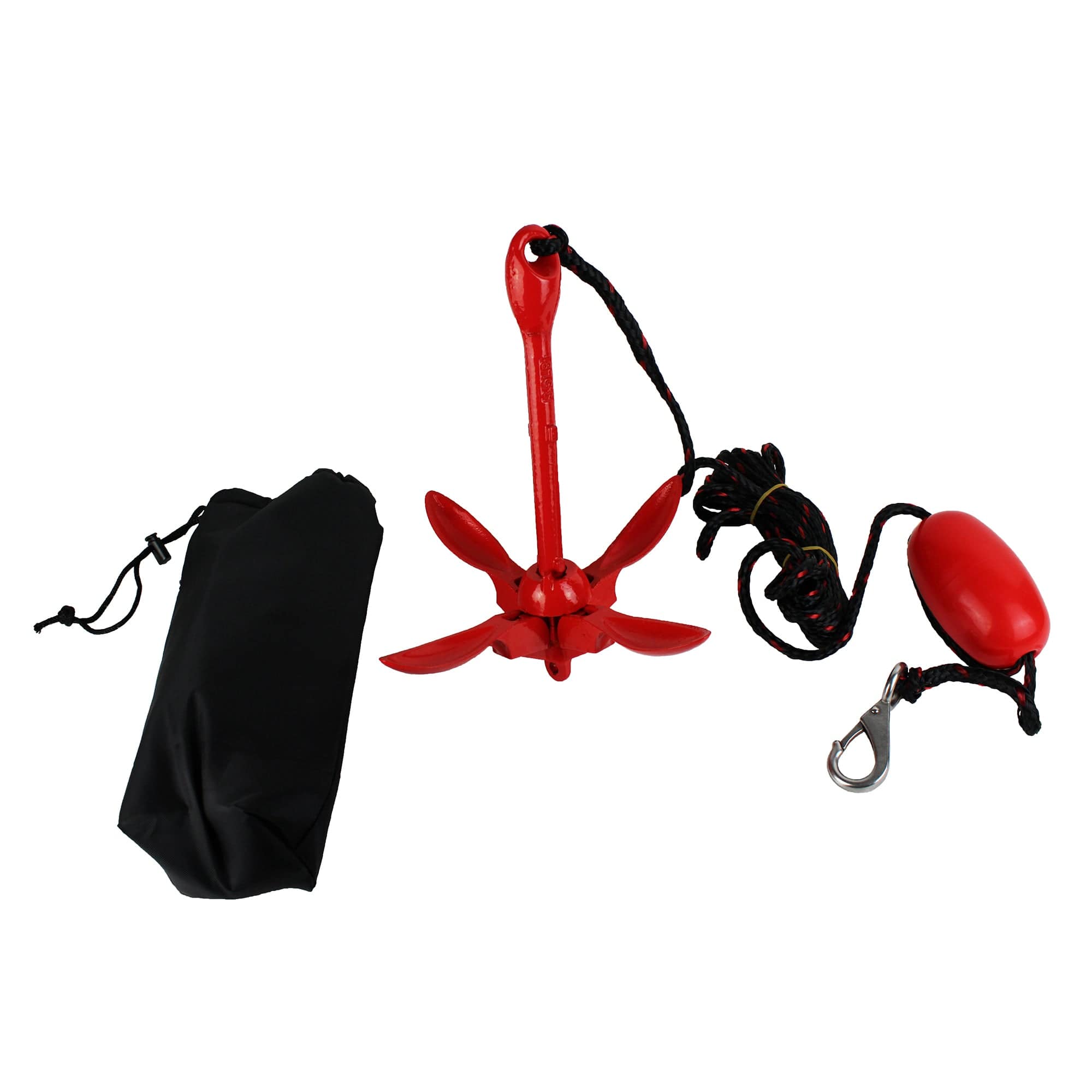 Attwood 11969-4 3.5 Lb. Grapnel Folding Iron Anchor Kit - Red
