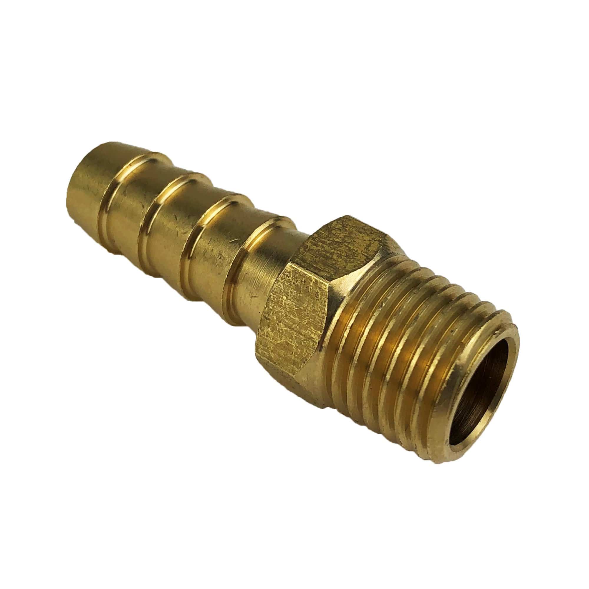 Attwood 14540-6 Fuel Connector, 1/4" NPT, 3/8" Barb Hose Fitting