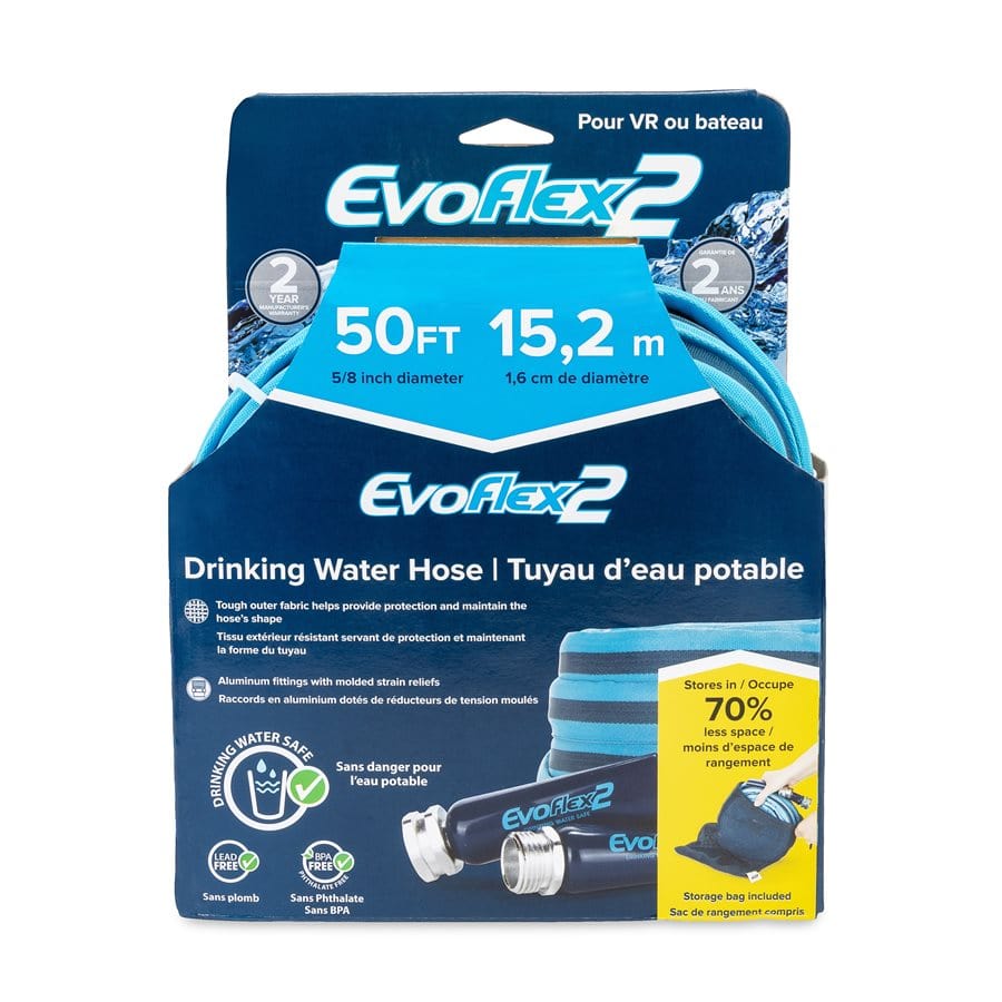 Camco 22579 EvoFlex2 50-Foot Lightweight RV / Marine Drinking Water Hose
