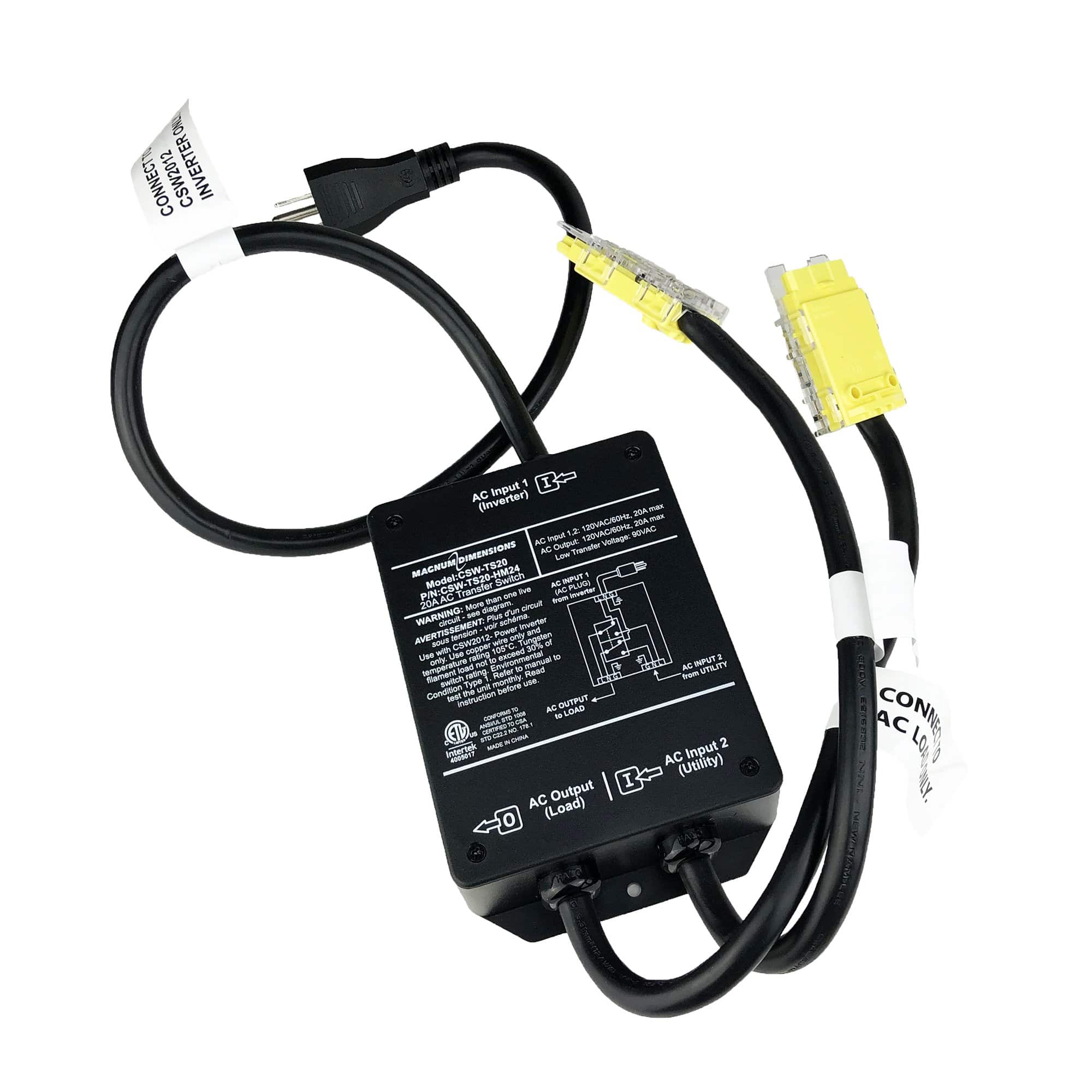 Sensata Magnum CSW-TS20-HM24 20 Amp Transfer Switch w/Molex 24