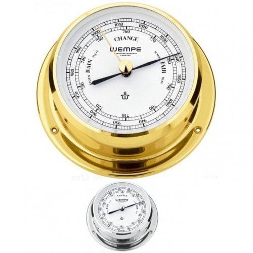 Wempe CW070005 Globaltec Skiff Brass Barometer 1-Diaphragm 110 X 42mm White/Black