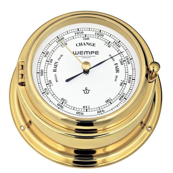 Wempe CW140002 Globaltec Cup Brass Barometer 140 x 47mm Hpa White/Black