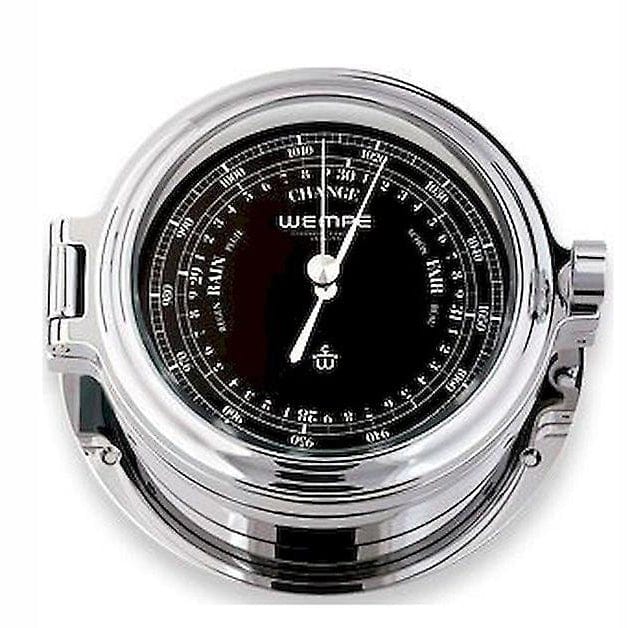 Wempe CW170002 Globaltec Regatta Brass Chrome Plated Barometer 1-Diaphragm 140 X 47mm Black/White Hpa/Mmhg