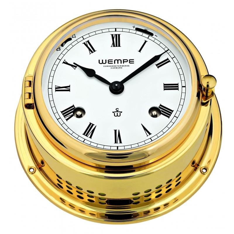 Wempe CW310007 Globaltec Bremen II Brass Striking Clock Mechanical 150 X 75mm White/Black