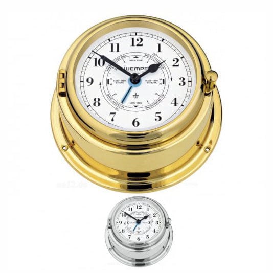 Wempe CW310013 Globaltec Bremen II Brass Tide Clock Quartz 150 X 75mm White/Black Arab.