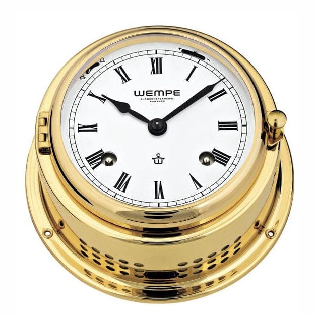Wempe CW330001 Globaltec Senator Brass Striking Bell Clock 175 X 80mm White/Black Roman