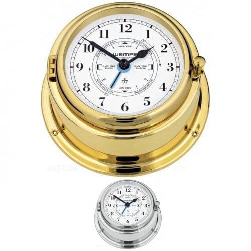 Wempe CW450008 Globaltec Admiral II Brass Tide Clock 185 X 70mm White/Black Arab.