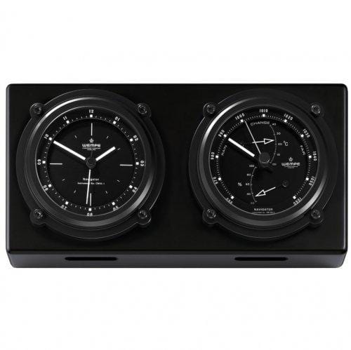 Wempe CW550010 Navigator II Brass Nickel/Carbon Quartz Clock/Baro/Therm/Hygr 300x150mm Black/White Arab. Luminova
