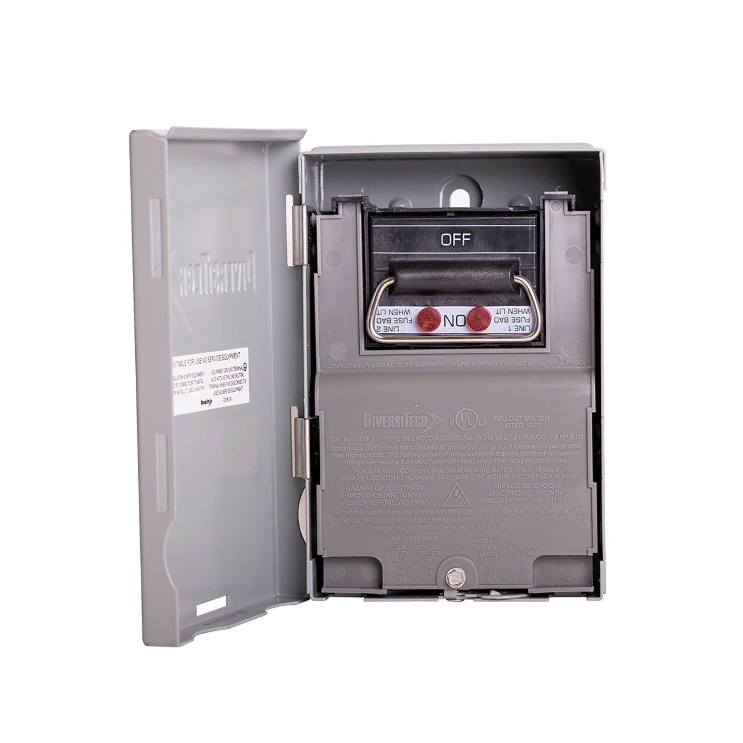 Diversitech DDS-30 Disconnect Switch with Metal Case - 30 Amp Fused