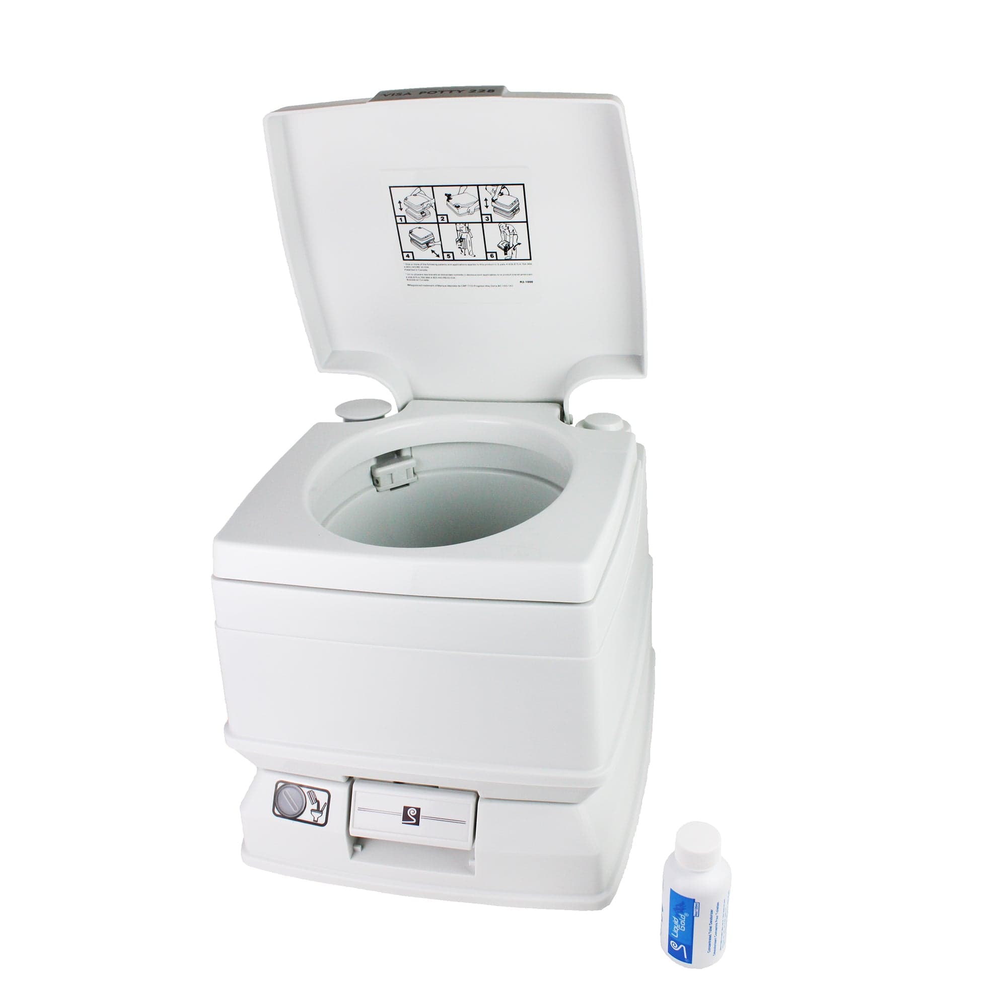 Dock Edge DEF228101 Visa Potty 8L Portable Toilet, Grey