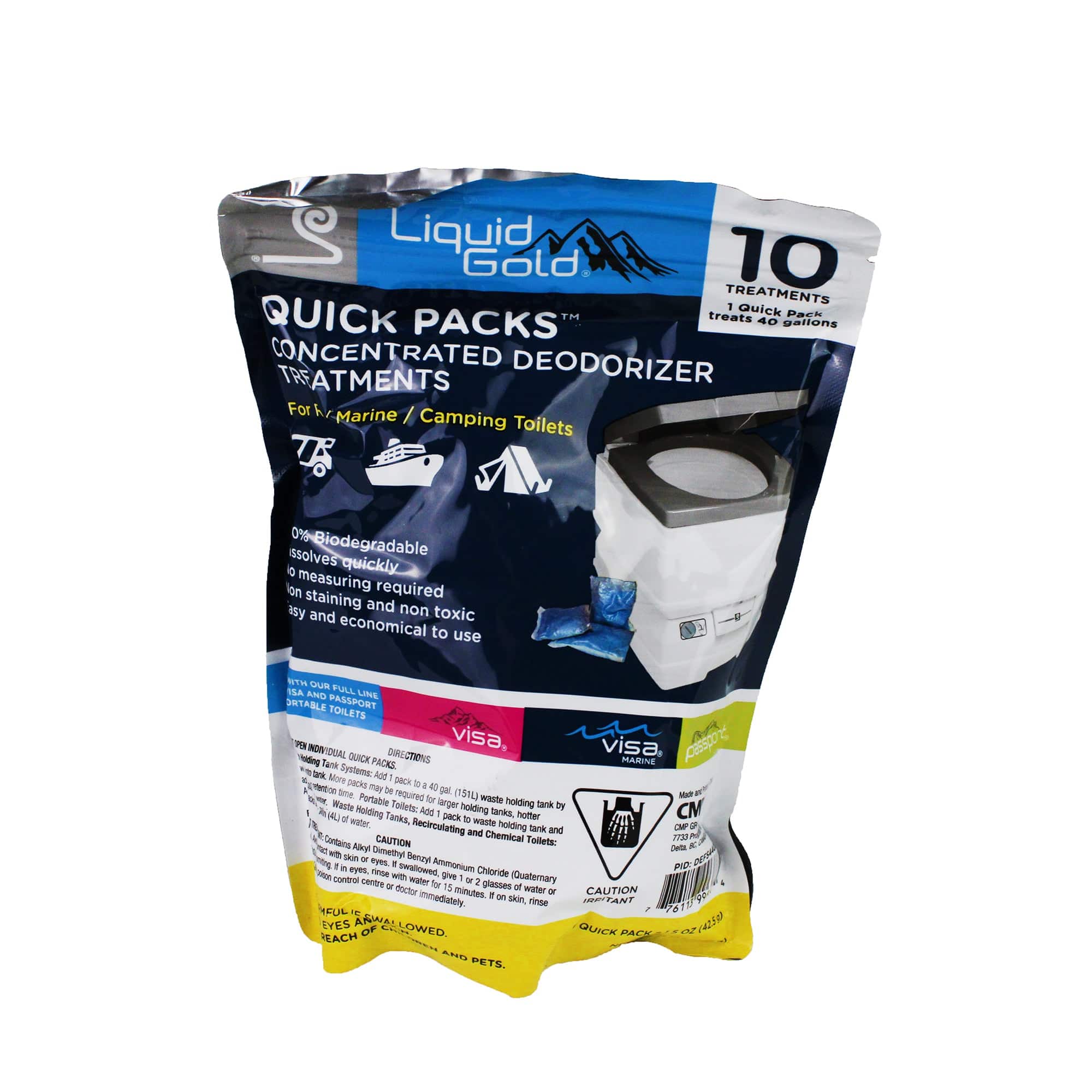 Dock Edge DEFS440B Liquid Gold Concentrated Deodorizer Quick Packs, 10 Pack