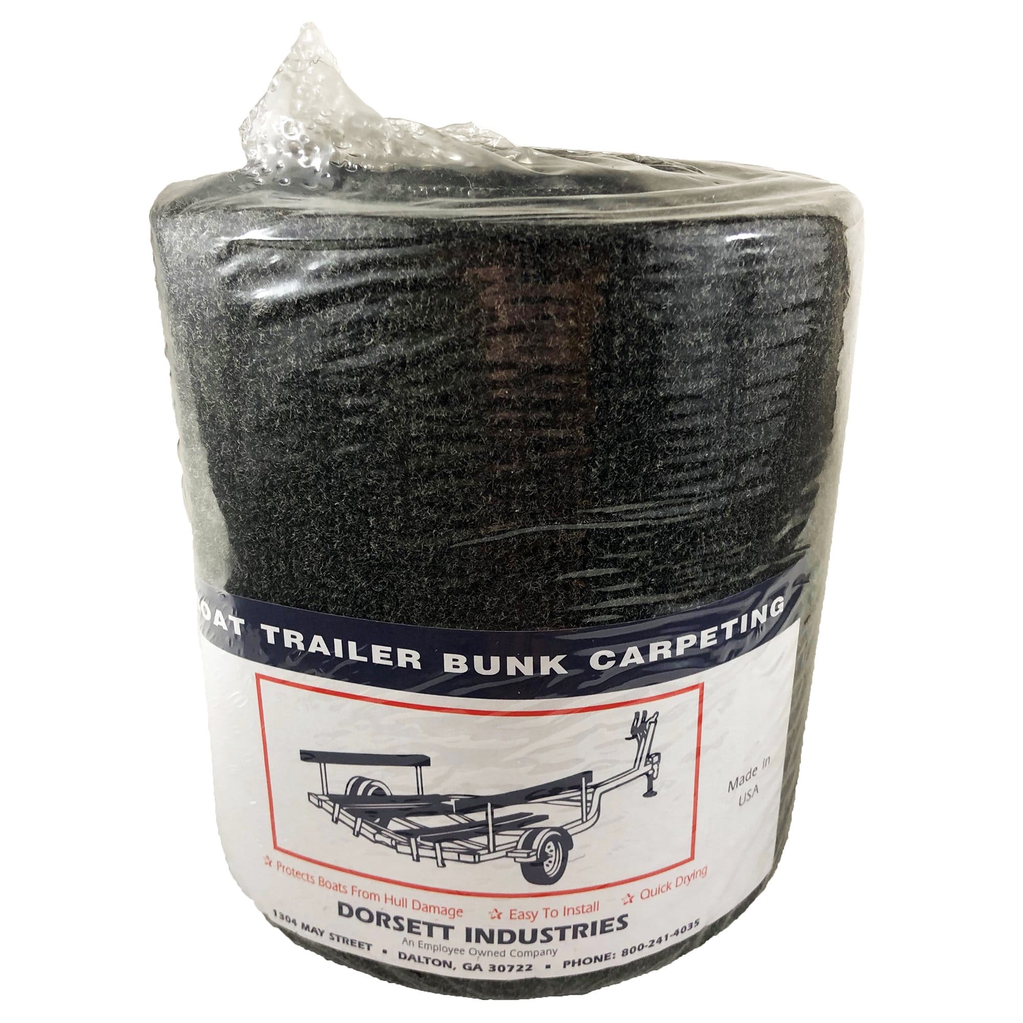 Dorsett 08500801440050 8" x 12' Bunk Carpet, Metallic Gray