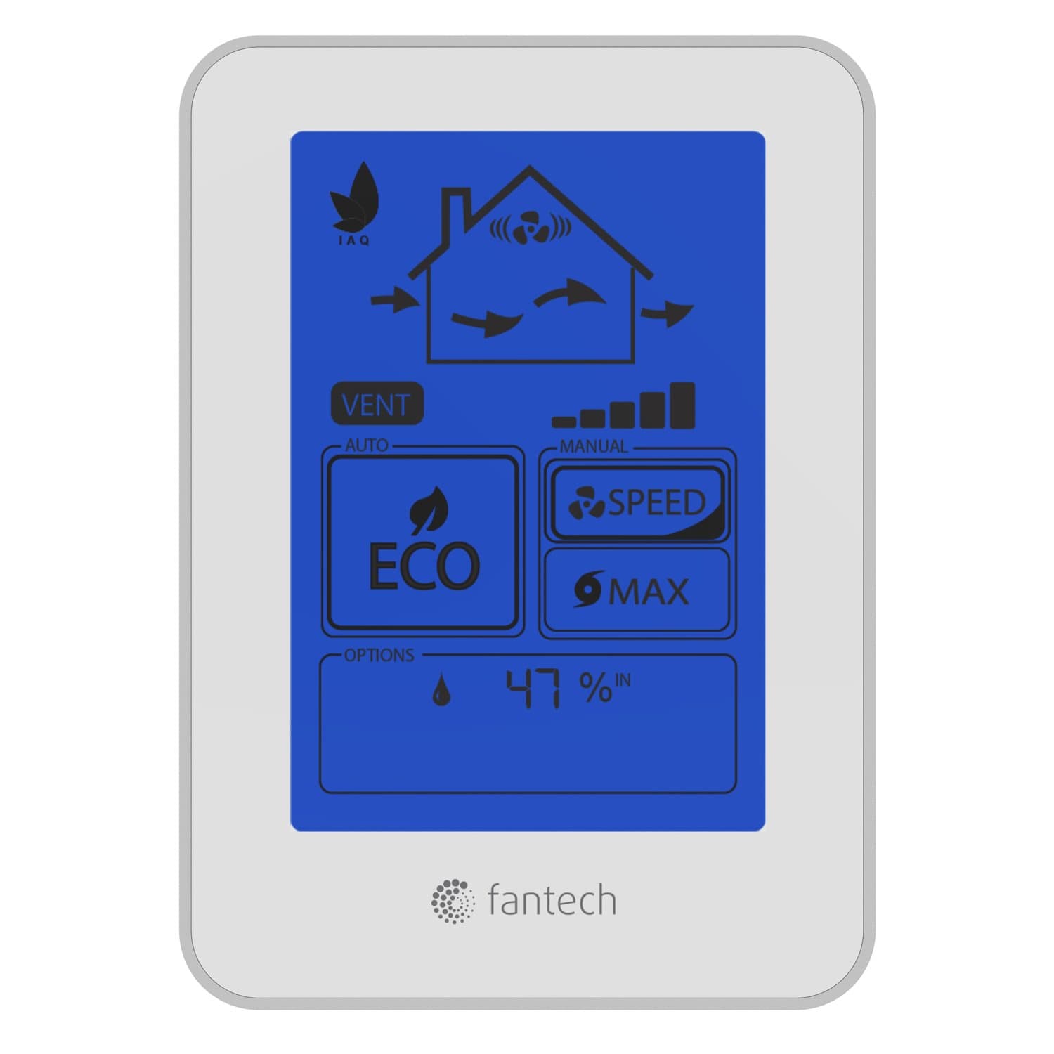 FanTech ECO-TOUCHIAQ Touchscreen Multi-Function Dehumidistat IAQ