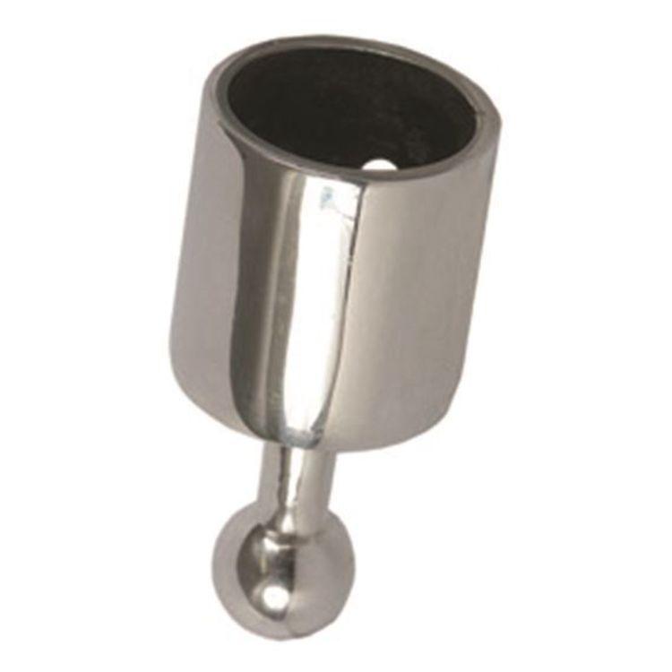 Taco Marine F12-0181S-1 Ball & Socket SS Top Cap 1" Dia. Tube, Set Screw