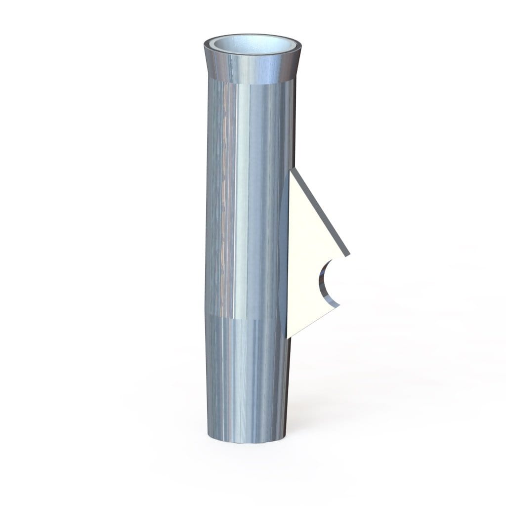 Taco Marine F31-2230AEY-4A Aluminum Flared Rod Holder, 3/8" Coped Blade, Polished, White Liner
