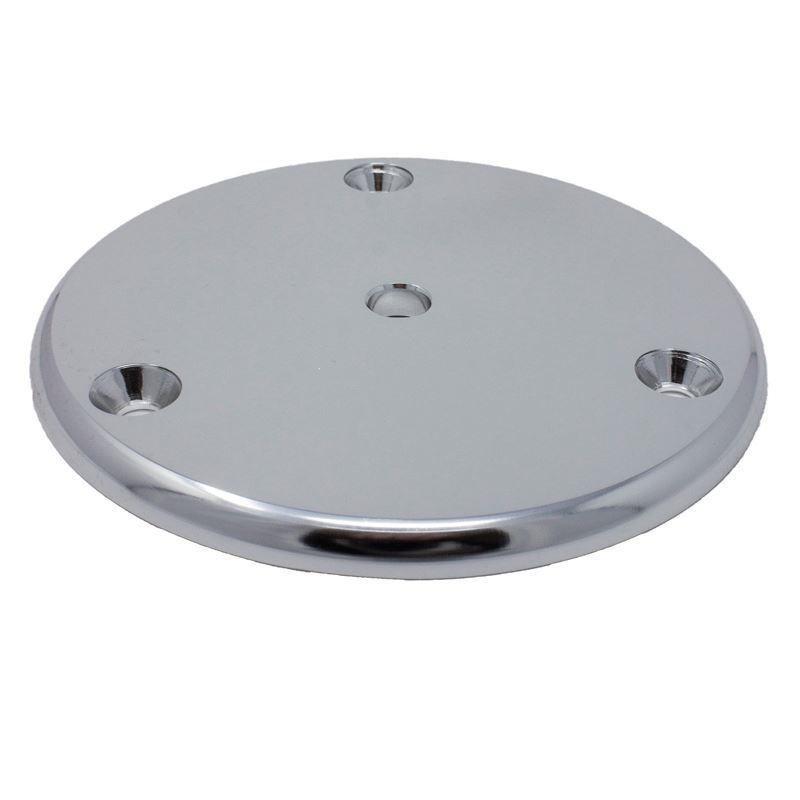 Taco Marine F32-4345AEY Round Pad 4-1/2" Mill Finish, 3 Holes, Radius Edge