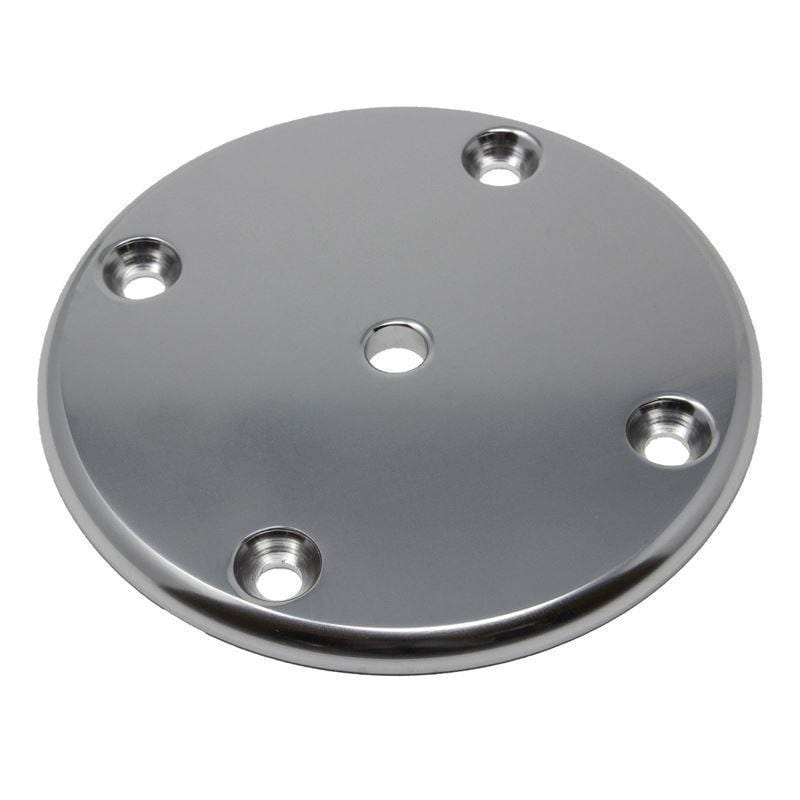 Taco Marine F32-4450AEY Round Mount Plate Pad 5" Mill Finish 4 Hole Radius Edge
