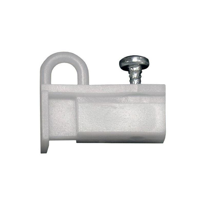 Taco Marine F40-0119 Curtain Track End Cap Natural Nylon White with Ribs