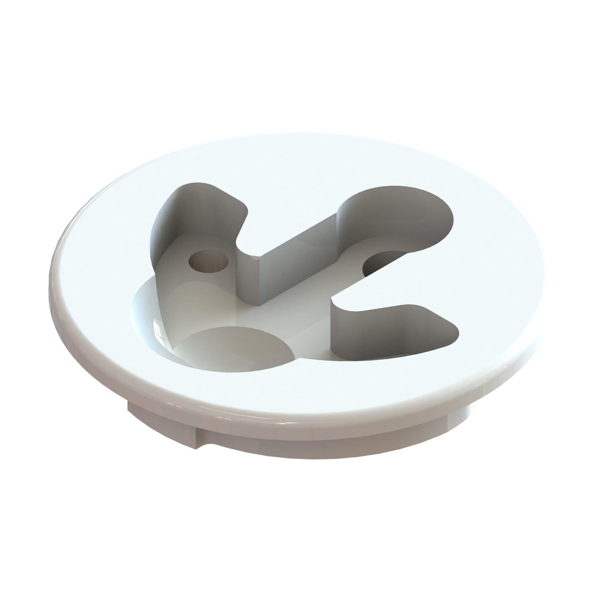 Taco Marine F42-2500WHSS White, Stainless Steel, Nylon 2-1/2" Round, Latch-Tite