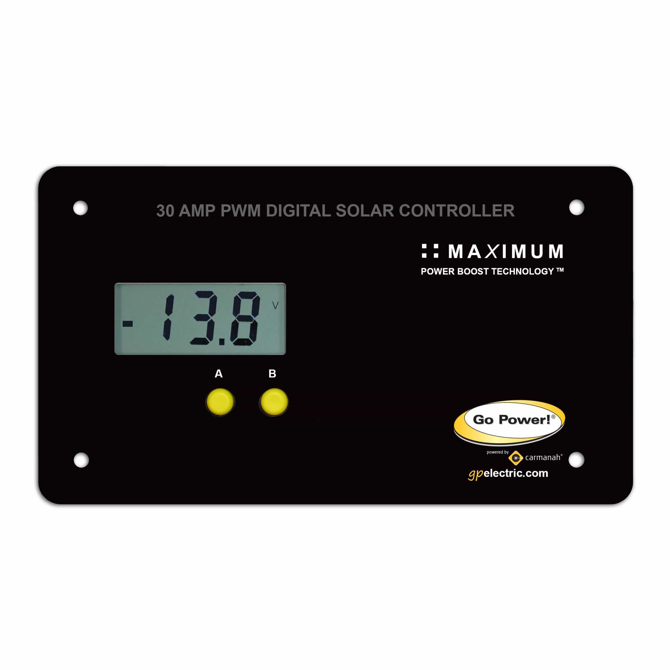 Go Power GP-PWM-30 Digital 30 Amp Solar Charge Controller For 80 - 480 Watts of Power