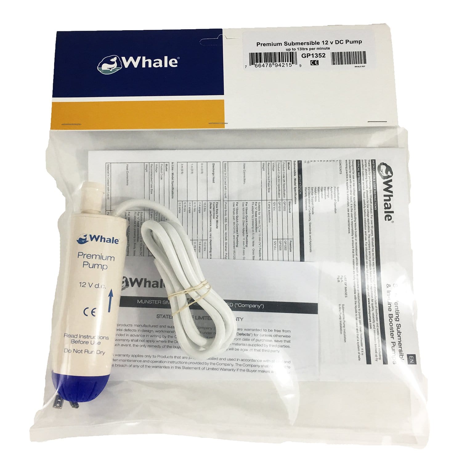 Attwood/Whale GP1352 Submersible Electric Galley Pump