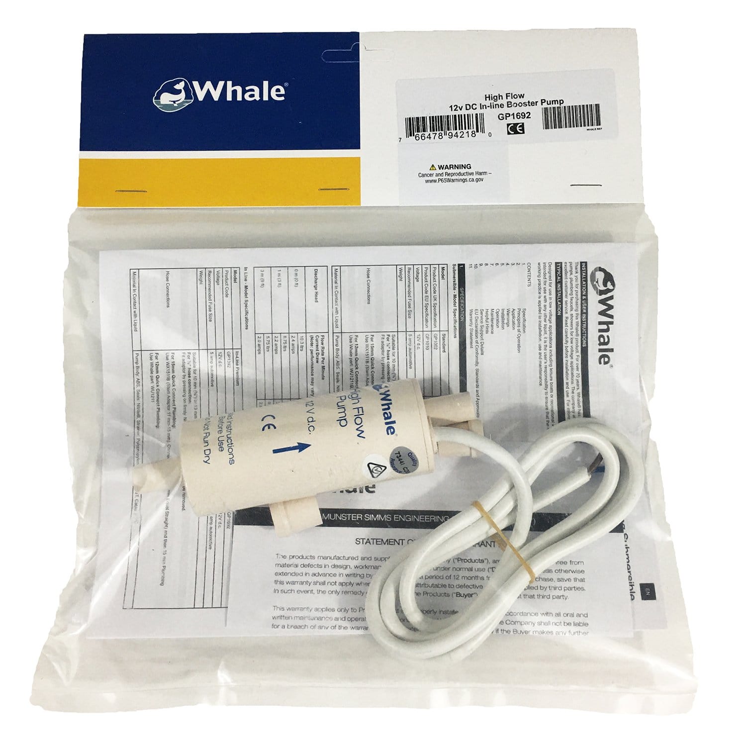 Attwood GP1692 12V High Flow Inline Booster