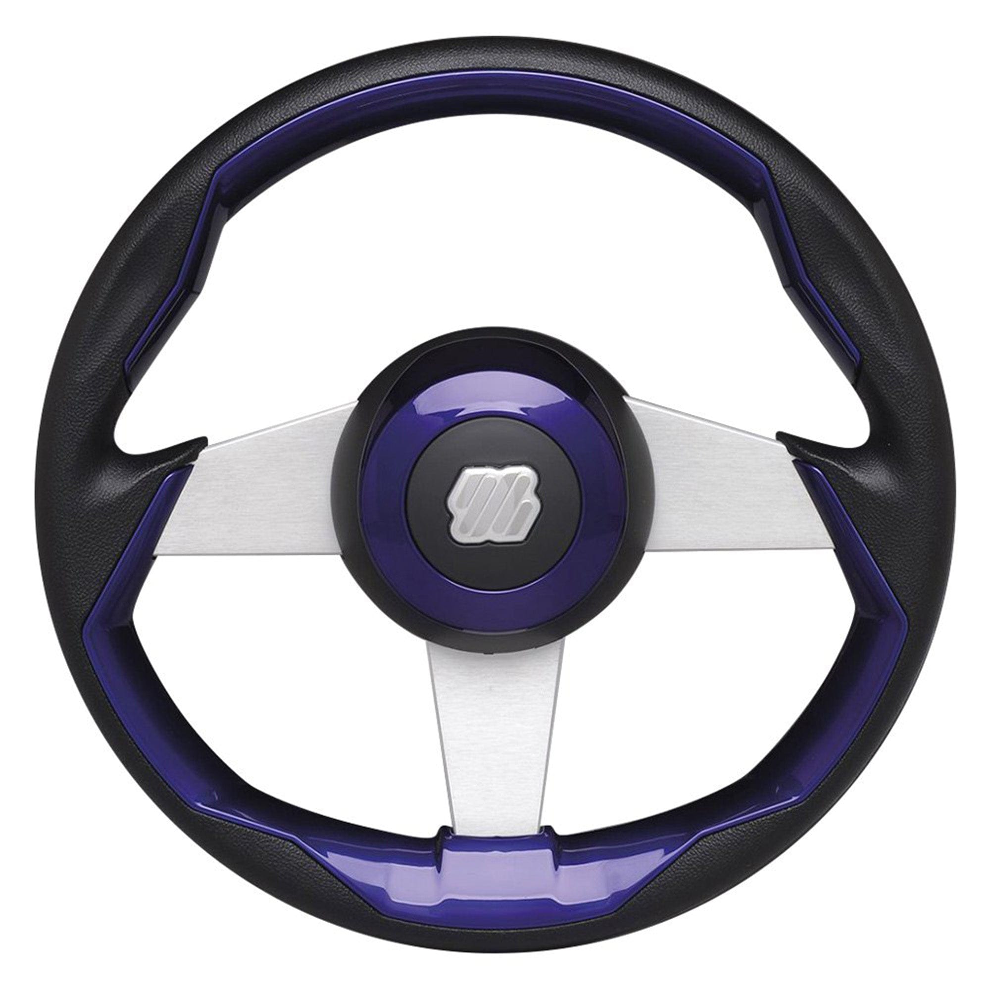 Uflex GRIMANI PL/S 13.8" Dia. Steering Wheel, Purple/Black Grip, Silver Spokes