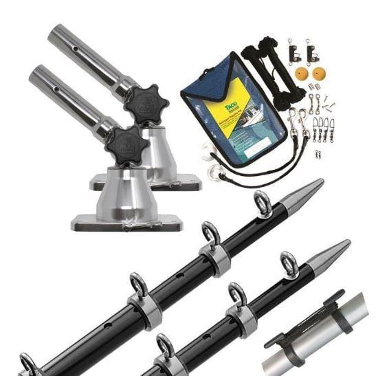 Taco GS-170BKA15-2 Grand Slam 170 Outrigger Kit, Black and Silver