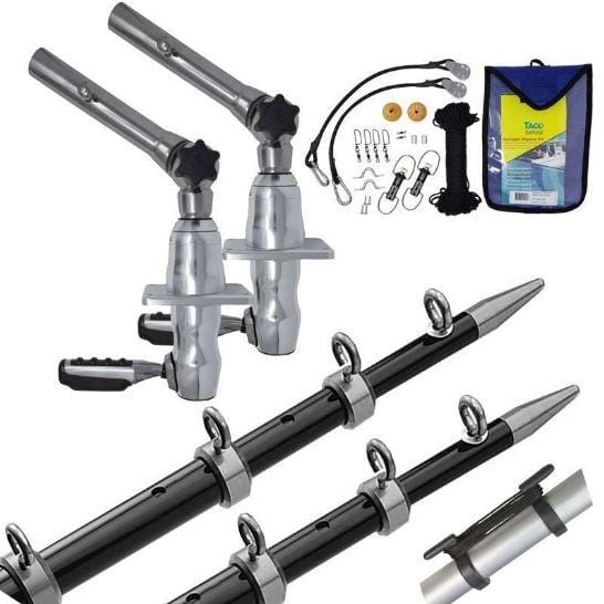 Taco GS-2842BKA-1 Grand Slam 280 Outrigger Kit, Black and Silver