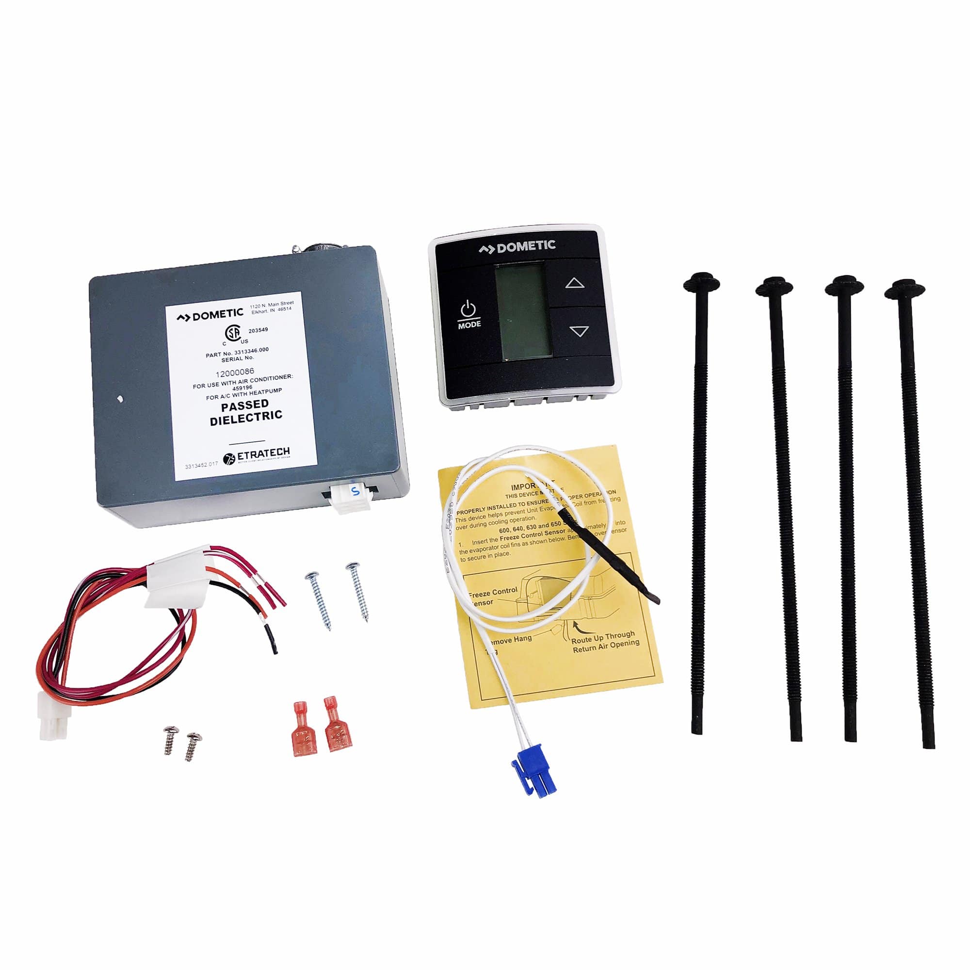 Dometic 3316234.016 Black Single Zone Control Kit and LCD Thermostat for Heat Pump Model 459196