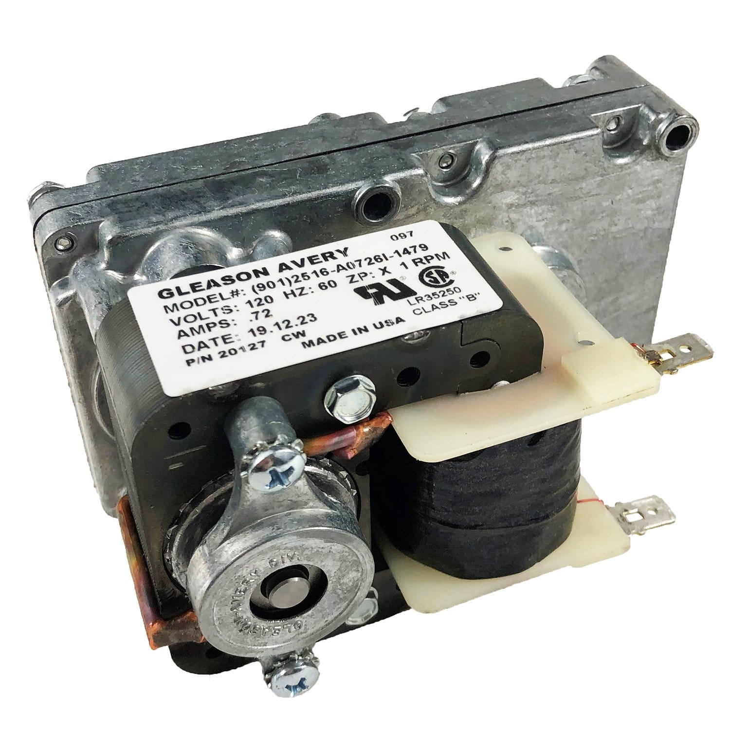 NBK 20127 Auger Motor, 0.72A, 1 RPM, CW Replaces OEM Part # 12046300