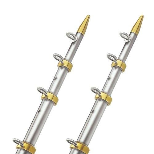 Taco OT-0551VEL186 Aluminum Silver and Gold 18' Pole Tele-Outrigger Poles