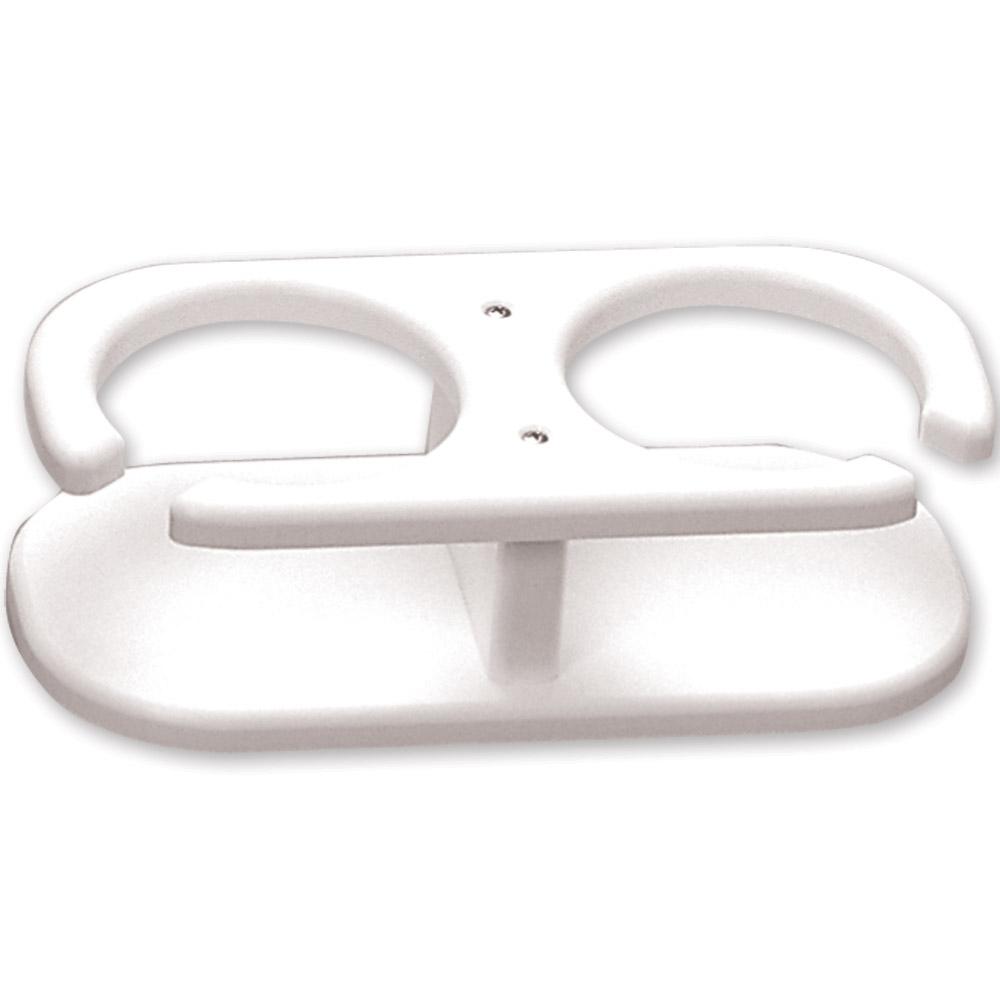 Taco P01-2001W Poly 2-Drink Holder with Suction Cup Mount