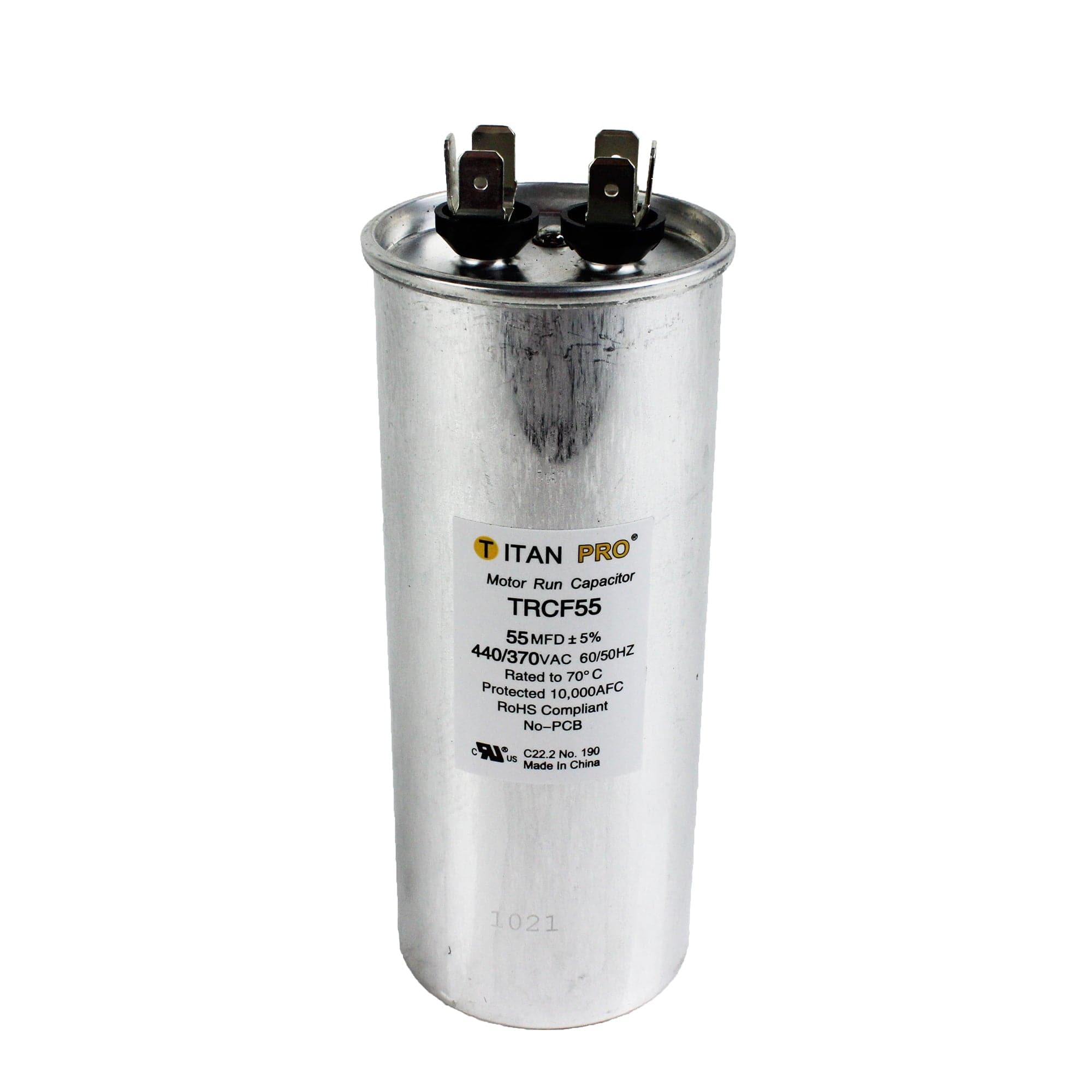 Packard TRCF55 TITAN PRO Run Capacitor 55 MFD 440/370 Volt Round