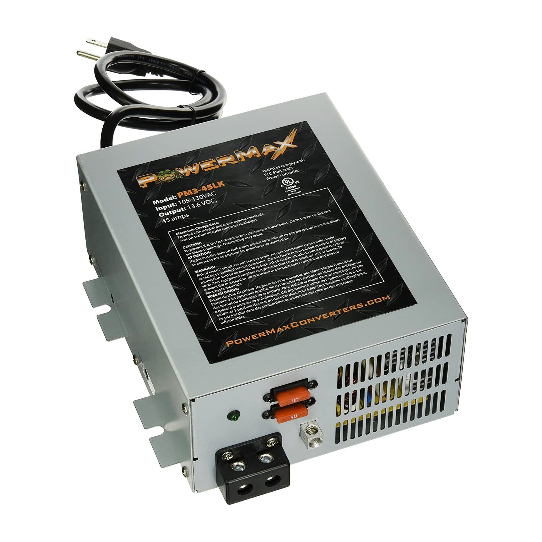 Powermax PM3-45LK 45 Amp 12 Volt Power Supply with LED Light