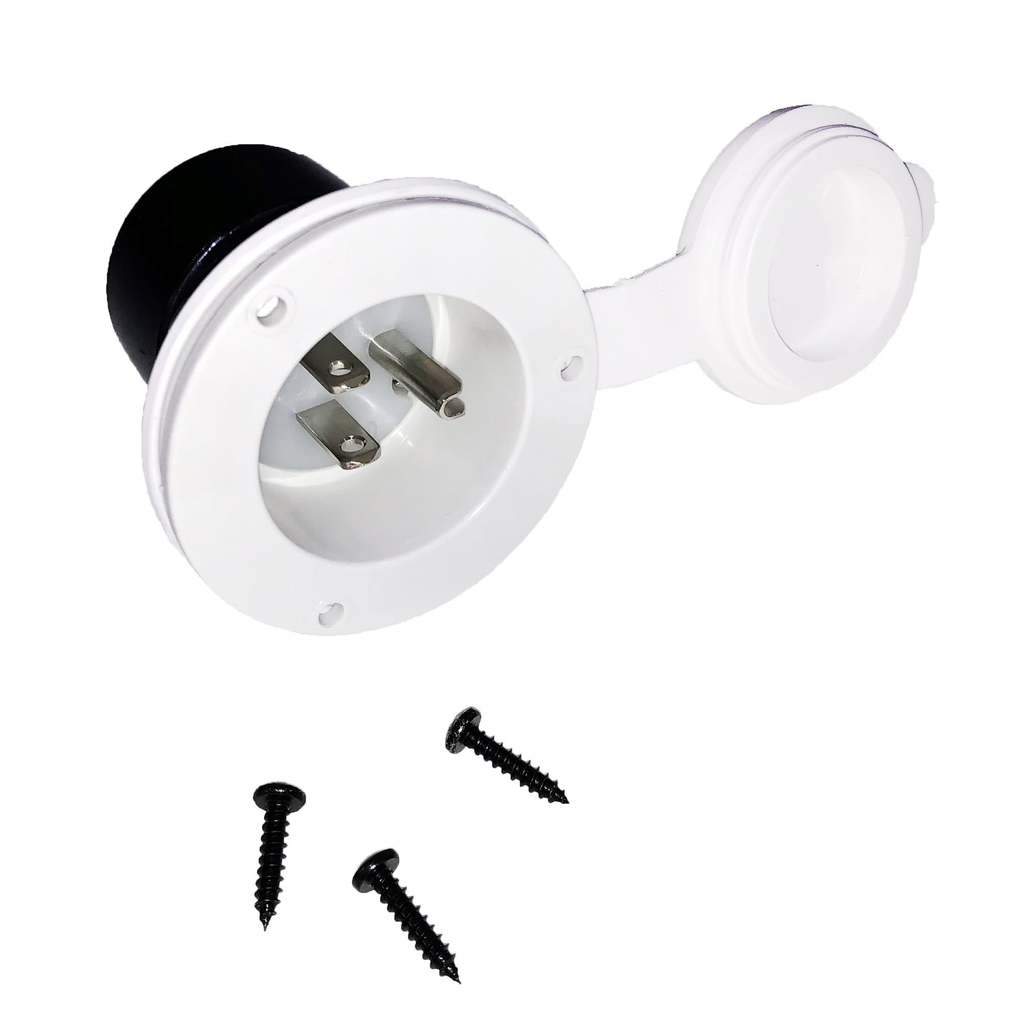 Park Power 150BBIW.RV Power Products 15A 125V Straight Blade Power Inlet, White